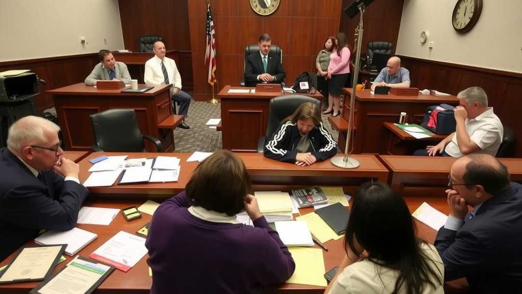 a crowded immigration court highlighting the complexity and urgency of deportation proceedingsjpeg