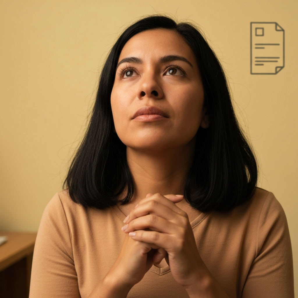 Zava Immigration Law Hopeful woman in soft light.
