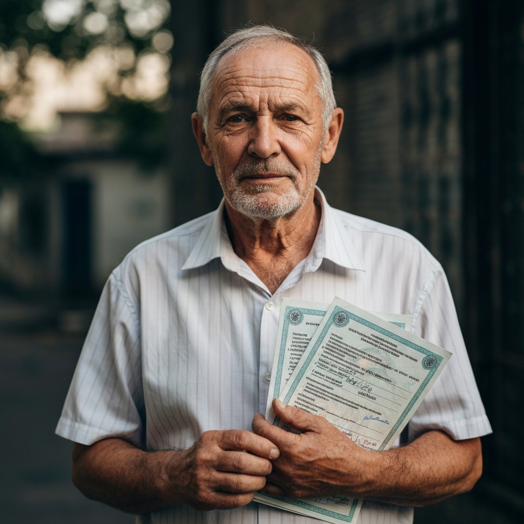 Zava Immigration Law Relieved applicant examines documents.