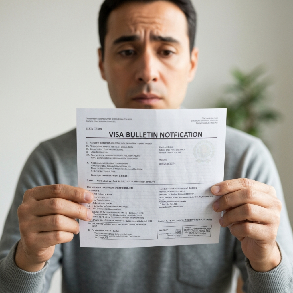 Zava Immigration Law Close-up of hopeful adult with visa bulletin
