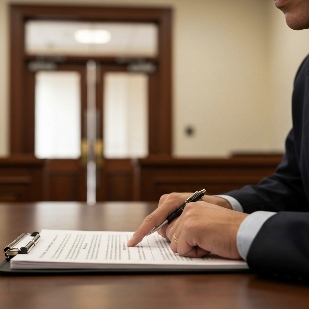Zava Immigration Law Lawyer reviewing brief at desk