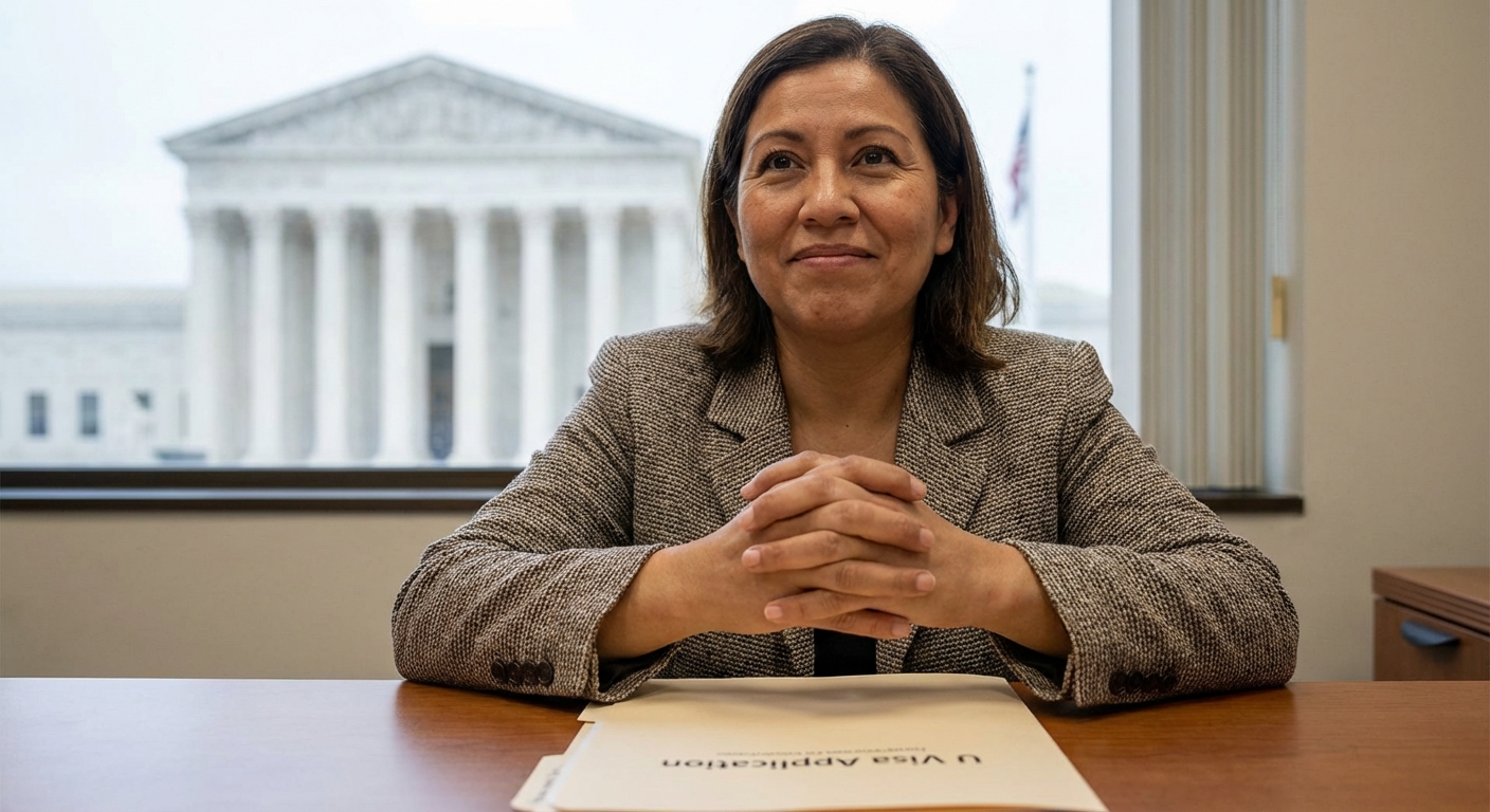 Zava Immigration Law Persona muestra determinación serena, reflejando emociones cuando la visa U puede ser negada
