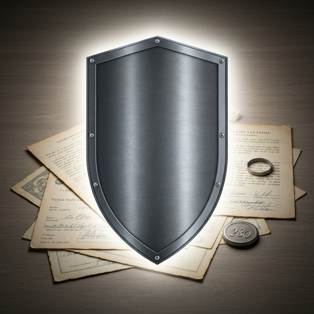 Shielded documents symbolizing TPS protection