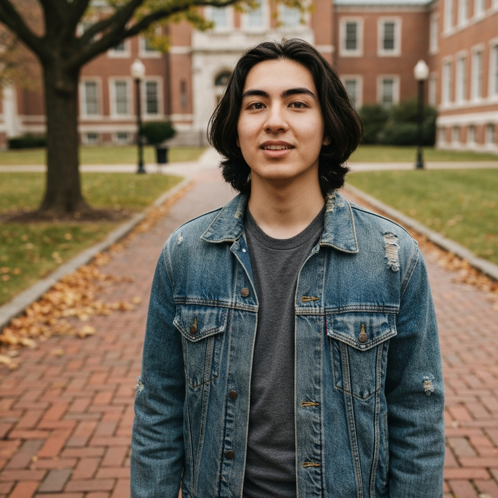 Zava Immigration Law Primer plano de estudiante con expresión esperanzada