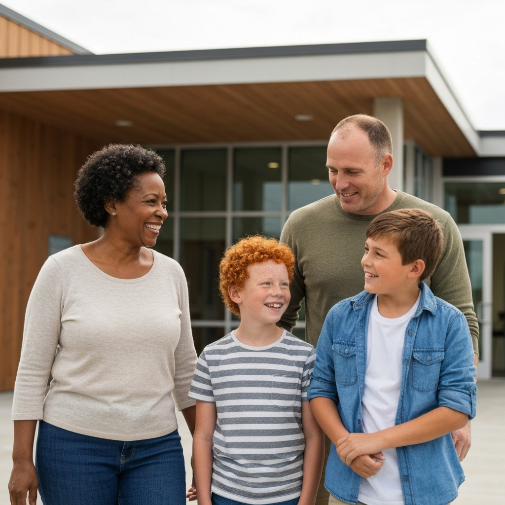 Zava Immigration Law Diverse family outside community center