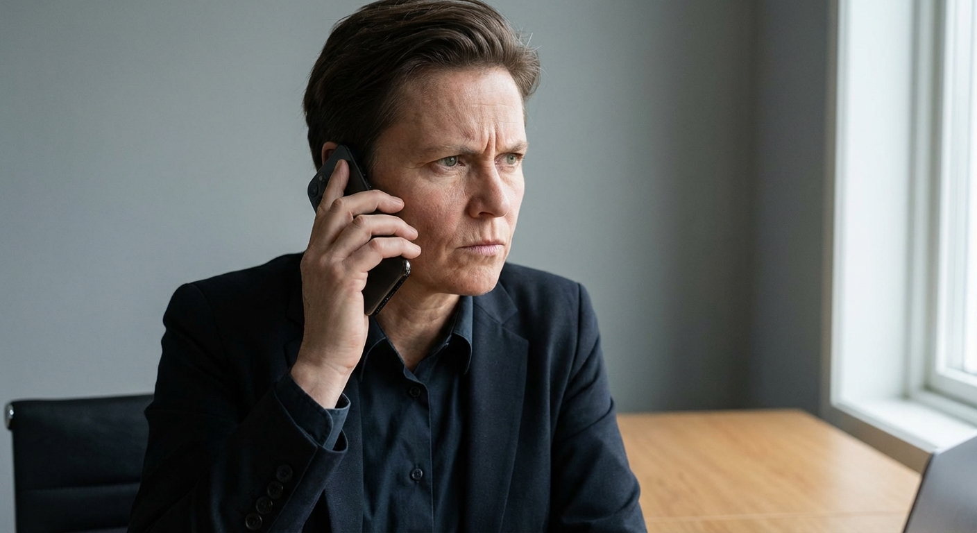 Zava Immigration Law Person making a crucial phone call to report their location, essential for knowing what to do if ICE detains you.