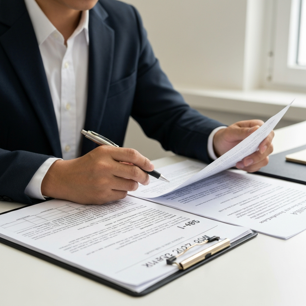 Zava Immigration Law Profesional revisando el boletín y formularios