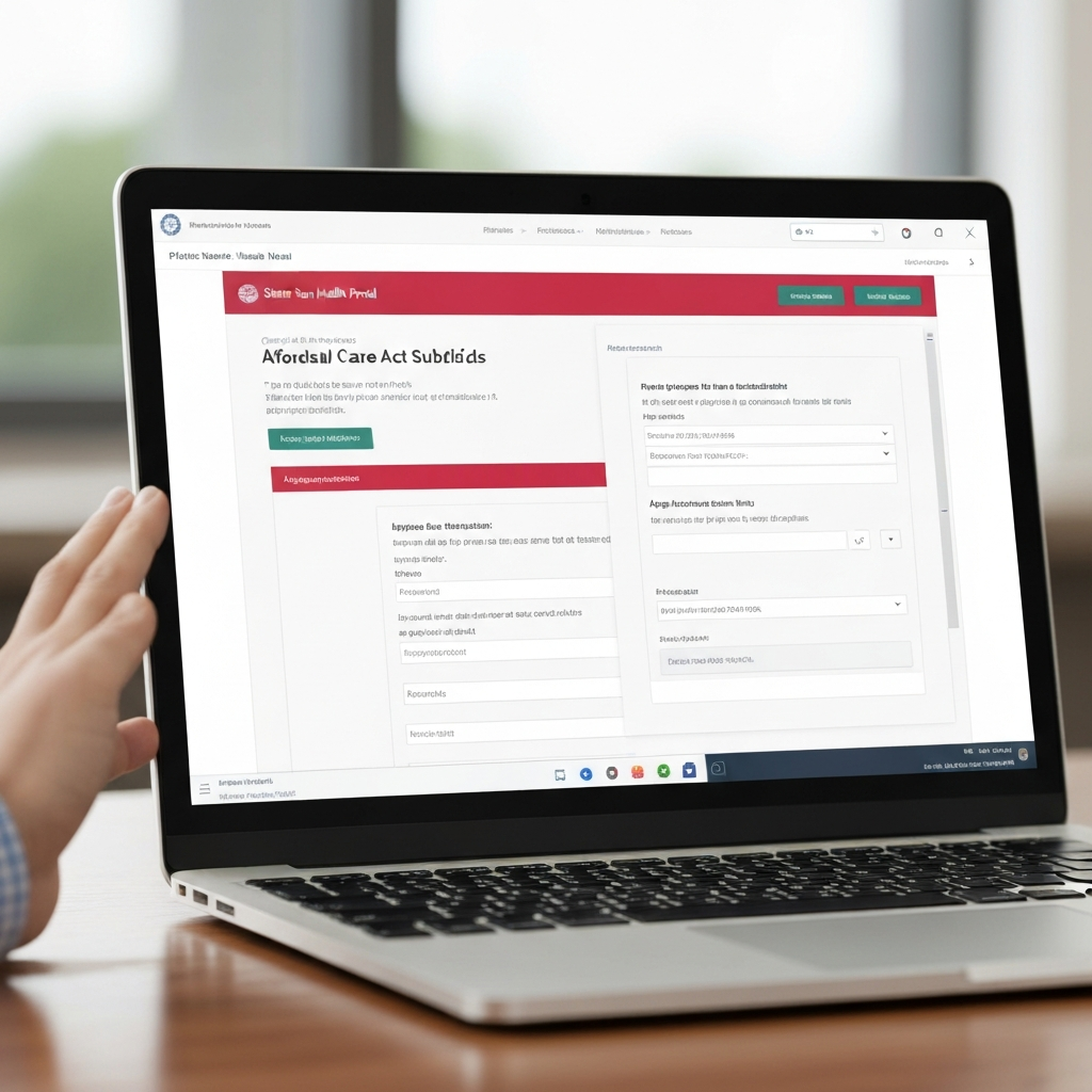 A laptop showing a health insurance application portal, illustrating expanded healthcare eligibility for DACA recipients under the new rule.