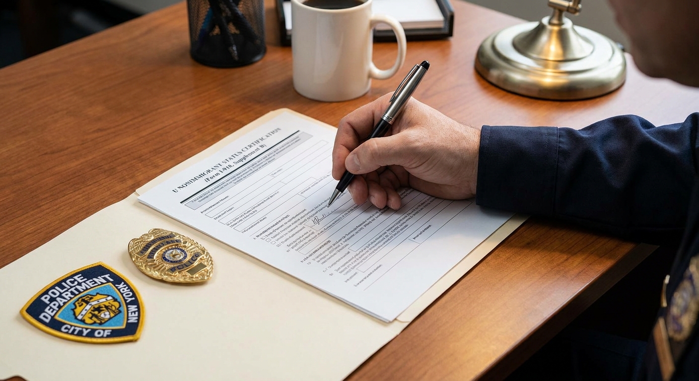Zava Immigration Law A law enforcement official signing a U nonimmigrant status certification document.