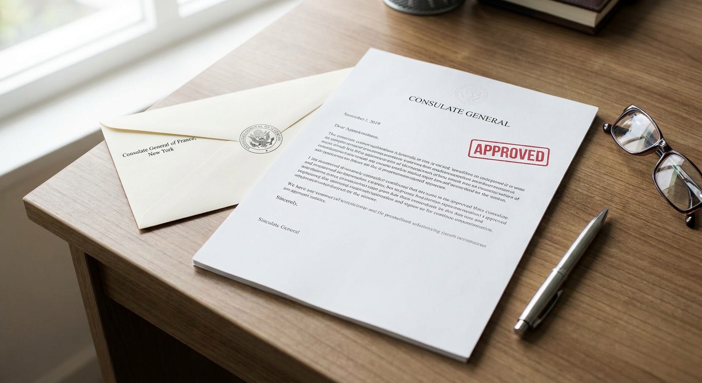 Zava Immigration Law USCIS approval notice and consular correspondence for an approved immigration waiver.